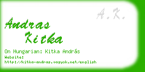 andras kitka business card